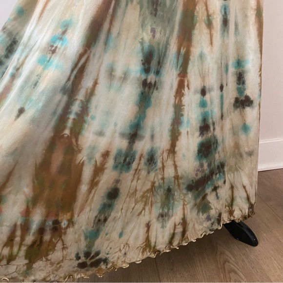 Soft Surroundings Tie Dye Ruffle Hem Supima Cotton Maxi Skirt size M - Picture 3 of 6